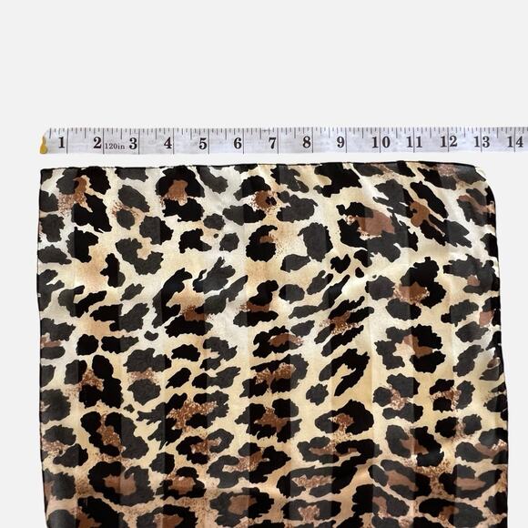 Leopard Print Scarf Wrap Brown Black Soft Trendy Chic Fashion Rectangle 13x57 - Picture 8 of 12